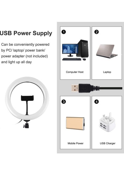 20CM/8INCH Rgb Renkli Ayarlanabilir USB ile Güçlendirilen Halka Işığı (Yurt Dışından) modelleri