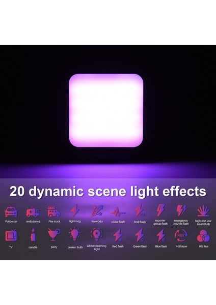 W64RGB Mini Takılabilir Rgb Video Işığı 2500K-9000K Parlaklık Ayarlayabilir 20 Aydınlatma Efekti (Yurt Dışından) indirimleri