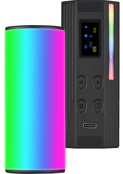 W100RGB Mini LED Video Işığı 2500K - 9000K Parlaklık Ayarlanabilir CRI95+ (Yurt Dışından)