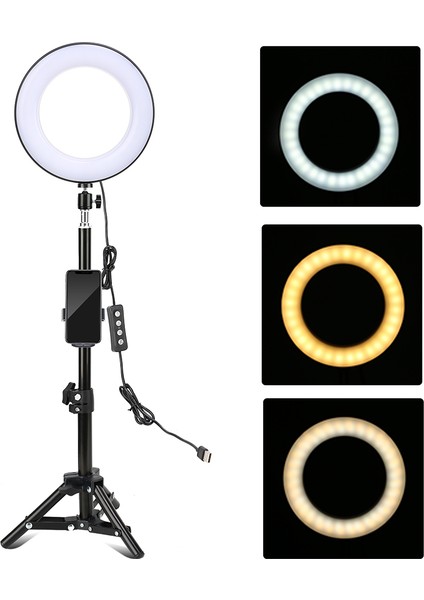 8 Inç Masaüstü LED Çember Işığı 3 Aydınlatma Modu Parlaklık Ayarlanabilir (Yurt Dışından)