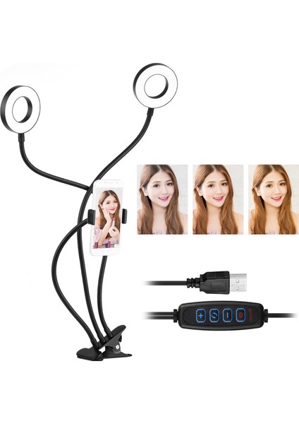 Takılabilir Mini USB Halka Işığı 3 Aydınlatma Modu Esnek Kollar Tasarımı (Yurt Dışından) fiyatları