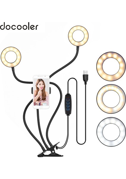 Takılabilir Mini USB Halka Işığı 3 Aydınlatma Modu Esnek Kollar Tasarımı (Yurt Dışından) fırsatları