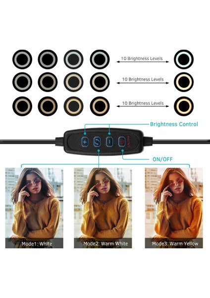6 Inç Masaüstü LED Halka Işığı Aydınlatma Seviyesi Ayarlanabilir 3 Işık Modu (Yurt Dışından) fırsatları