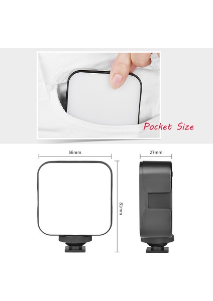Mini LED Video Işığı 6500K Parlaklık Ayarlanabilir 5W Dslr Kameraya Uyumlu (Yurt Dışından)