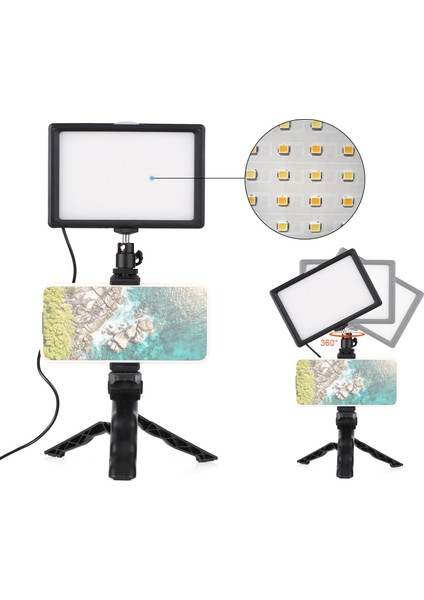 Masa Üstü Aydınlatma Seti LED Video Işığının Iki Renk Sıcaklığı 14 Seviye Parlaklık Ayarlanabilir (Yurt Dışından) indirimleri