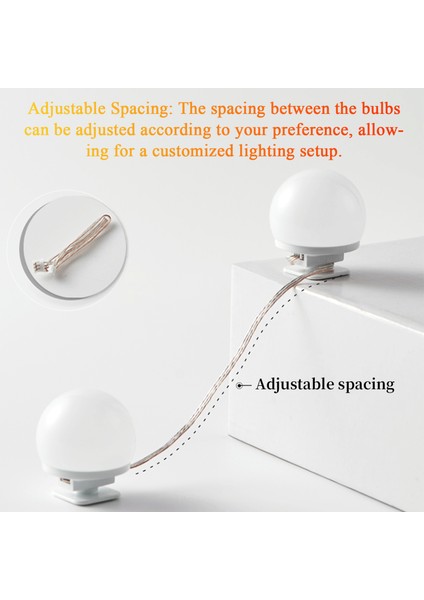 Ayna Ön Işığı Üç Renkli Dimming USB Makyaj Işığı (Yurt Dışından) indirimleri