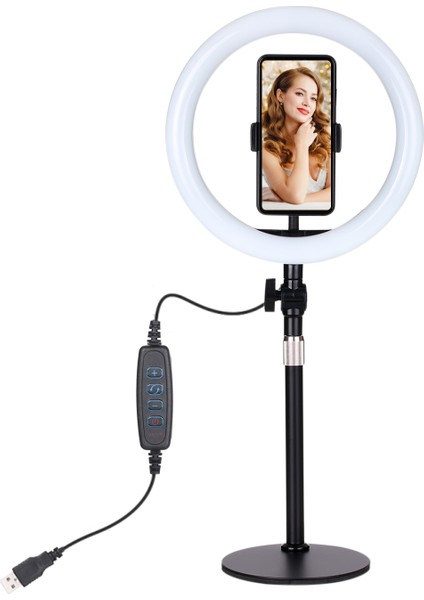 10.2 Inç Yuvarlak Si Işığı USB ile Güçlendirilen 3 Seviyeli Ayararlanabilir Parlaklık 3 Renk Sıcaklığı Değişen (Yurt Dışından) fiyatları