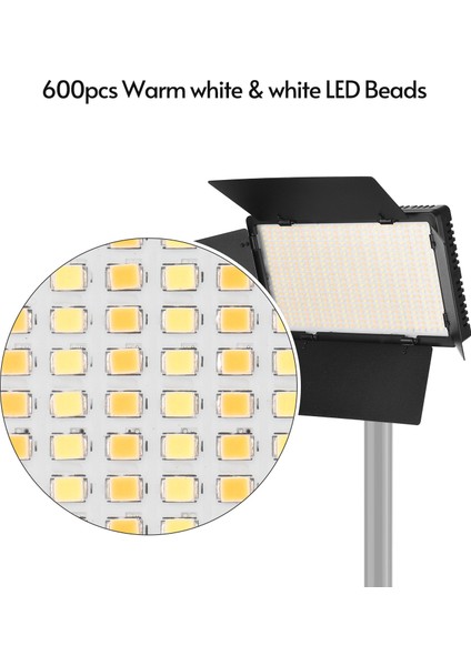 LED-600 LED Video Işığı Ayarlanabilir Iki Renk Sıcaklığı Parlaklık Ayarı (Yurt Dışından) fiyatları