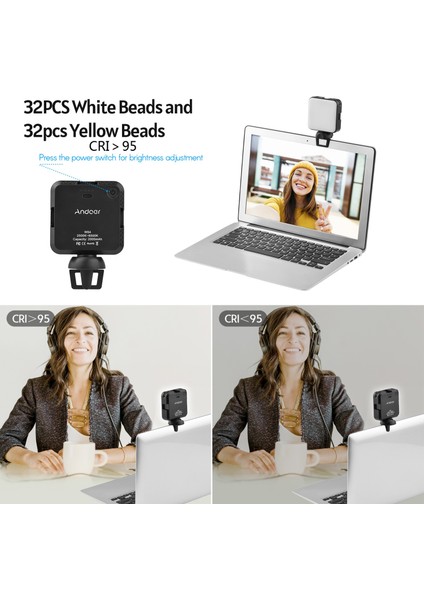 W64 Mini Fotoğraf Lambası 2500K - 6500K Parlaklığı Ayarlanabilir (Yurt Dışından) fiyatları