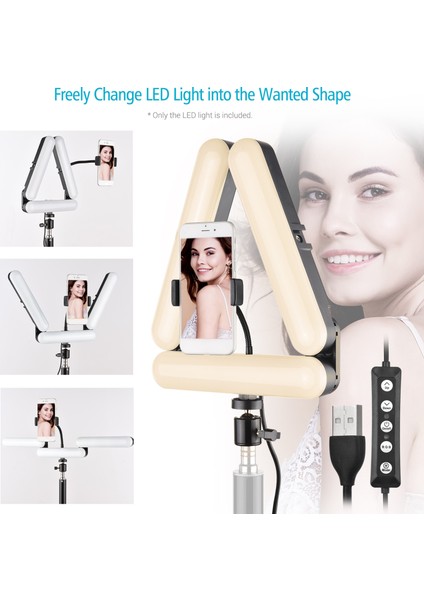 V8 Katlanabilir 3 Panelli LED Rgb Video Işığı Iki Renkli 3000K - 6500K Parlaklık Ayarlı (Yurt Dışından) modelleri