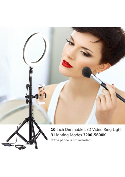 10 Inç LED Halka Işığı 3 Aydınlatma Modu Aydınlatma Seviyesi Ayarlanabilir (Yurt Dışından) fiyatları