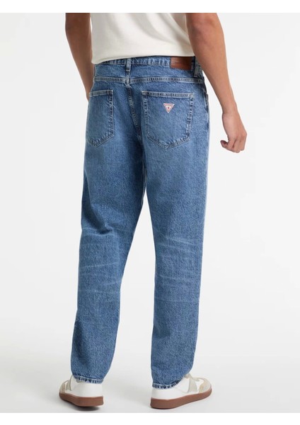 Guess Erkek Mavi G15 Relaxed Taper Jean fırsatları
