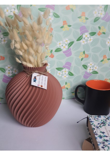 Modern Tasarımlı Tombik 3D Vazo