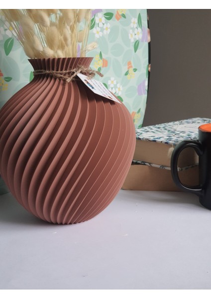 Modern Tasarımlı Tombik 3D Vazo