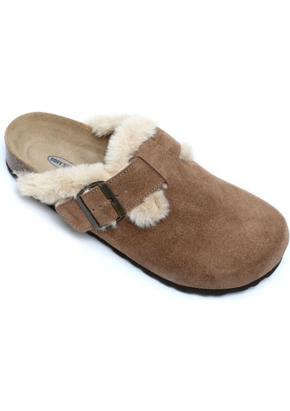 Soft Step Kadın Süet Deri Sabo Mantar Terlik 36-41