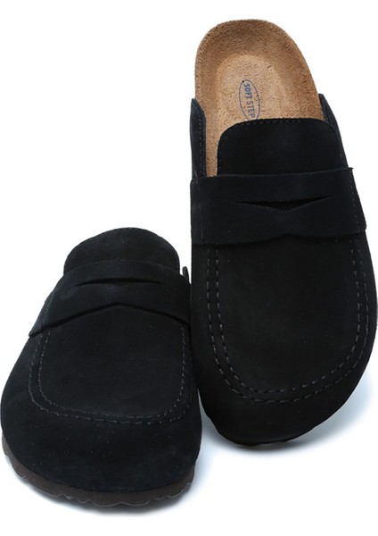 Soft Step Unisex Süet Deri Sabo Mantar Terlik 36-46 fiyatları