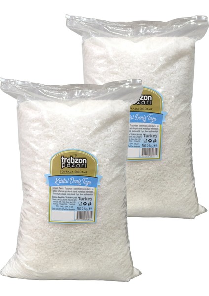 Trabzon Pazarı Doğal Rafinesiz, İyotsuz Kristal Deniz Tuzu 2x1 kg