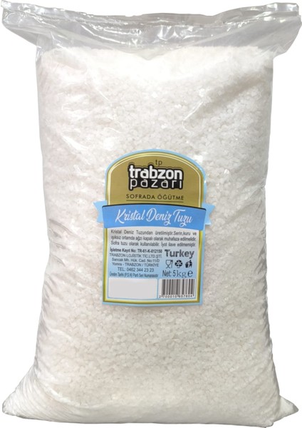 Trabzon Pazarı Doğal Rafinesiz, İyotsuz Kristal Deniz Tuzu 2x1 kg fiyatları