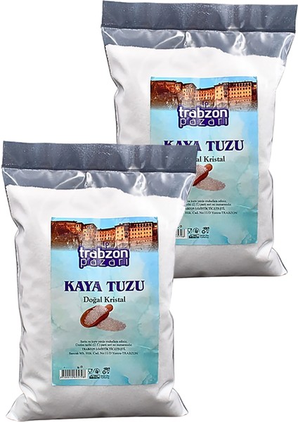 Trabzon Pazarı Doğal Rafine, İyotsuz Öğütülmüş Kaya Tuzu 2x1 kg