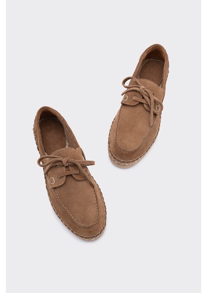 Mako Taba Deri Süet Kadın Espadril Makosen