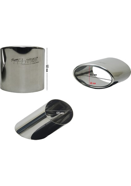 Egzoz Ucu Paslanmaz Krom Oval Universal