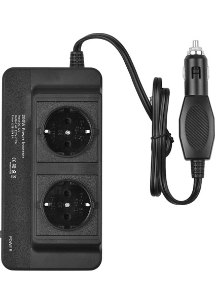 00W Araba Güç Çevirici Dc 12V Ac 220V Dönüştürücü 2 Ac Çıkışlı 4 USB Bağlantı Noktası Açma/kapatma Anahtarı Güvenli Koruma Telefon