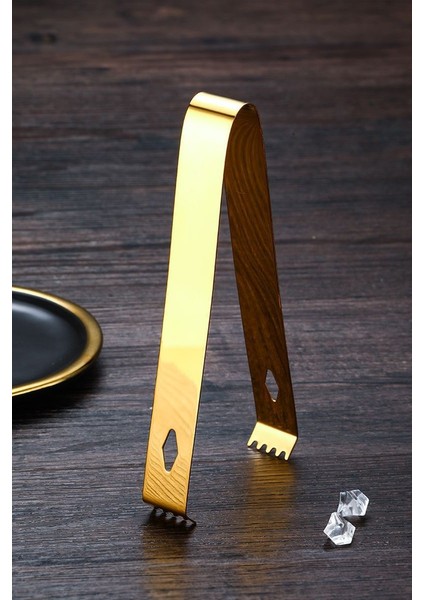 12 Adet Çelik 16,2 cm Gold Buz ve Şeker Maşası MT128SR-12