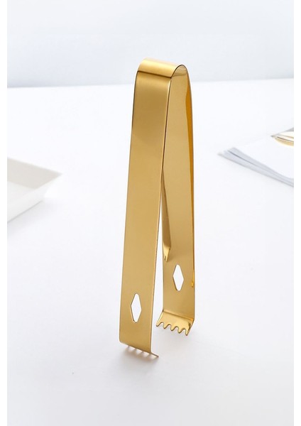 12 Adet Çelik 16,2 cm Gold Buz ve Şeker Maşası MT128SR-12