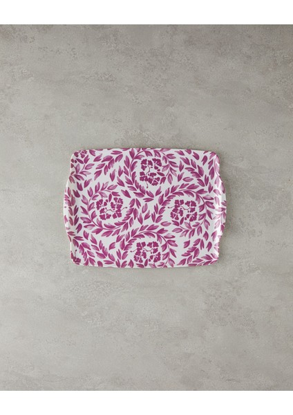 Carnival Floral Melamin Kaydırmaz Tepsi 27X36 cm Fuşya fiyatları
