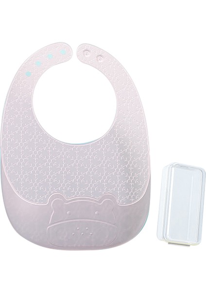 Süper Yumuşak Silikon + Nano Gümüş Bebek Önlüğü Gıda Kırıntı Yakalayıcı Saklama Kutusu ile Ayarlanabilir Yürümeye Başlayan Çocuk Yeme Önlüğü St-Açık Pembe (Yurt Dışından)