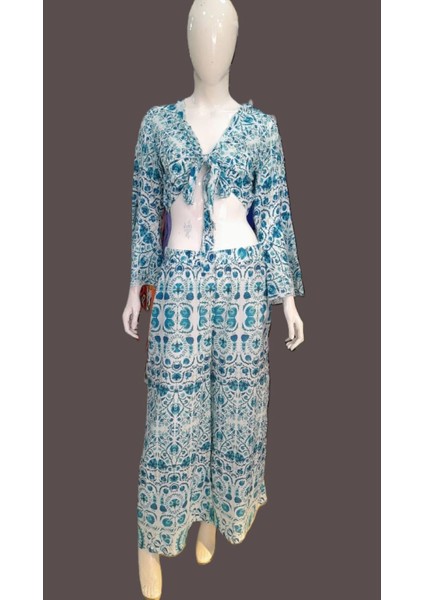 Croplu Bolero Pantolon Takım