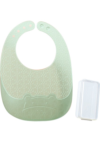 Süper Yumuşak Silikon + Nano Gümüş Bebek Önlüğü Gıda Kırıntı Yakalayıcı Saklama Kutulu Ayarlanabilir Yürüyor Yeme Önlüğü St-Açık Yeşil (Yurt Dışından)