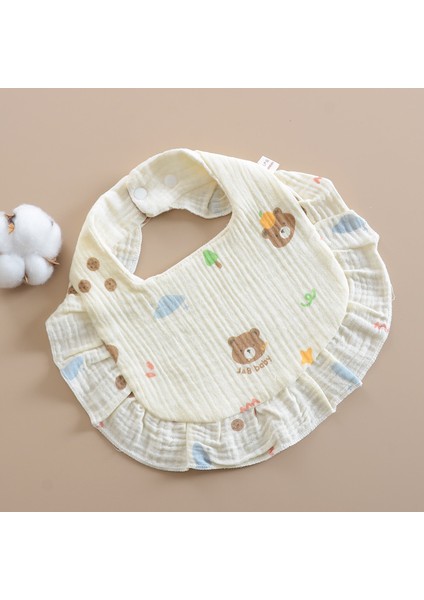 Ins Tarzı Salya Akan Havlu Altı Kat Gazlı Bez U Şeklinde Önlük Fırfır Kenarı Tükürme Önleyici Havlu Pamuk Bir Kategori (Yurt Dışından)