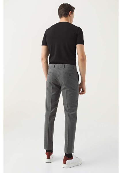 Ds Damat Comfort Gri Düz Travel Kumaş Pantolon