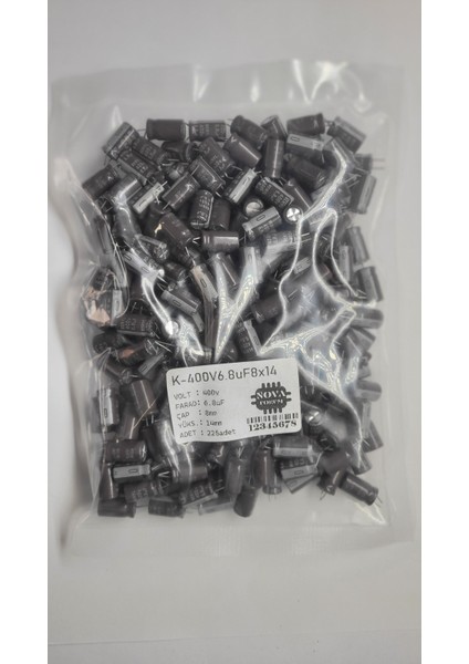 Elektrolitik Kondansatör (10'u), 350V 8.2uf, 8X16MM