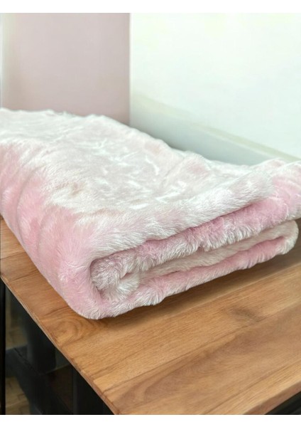 Samur Pembe Orta Tüylü Suni Kürk Peluş Kumaş 100 x 160 cm | Dekoratif ve Yumuşak Doku