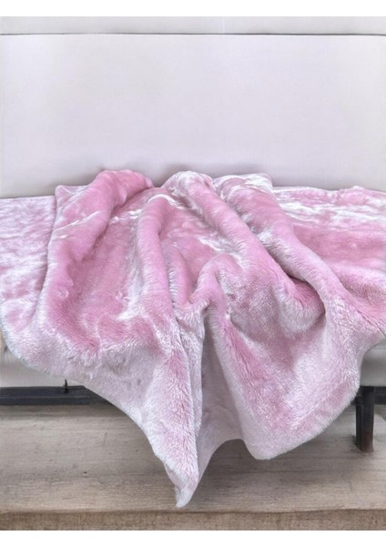 Samur Pembe Orta Tüylü Suni Kürk Peluş Kumaş 100 x 160 cm | Dekoratif ve Yumuşak Doku