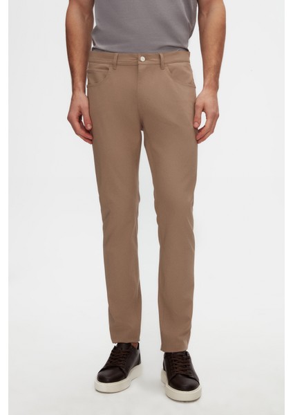 Bej Armürlü Chino Pantolon