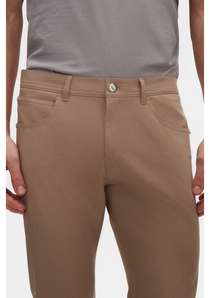 Bej Armürlü Chino Pantolon
