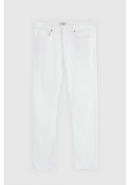 Ds Damat Slim Fit Ekru Gabardin Denim Pantolon