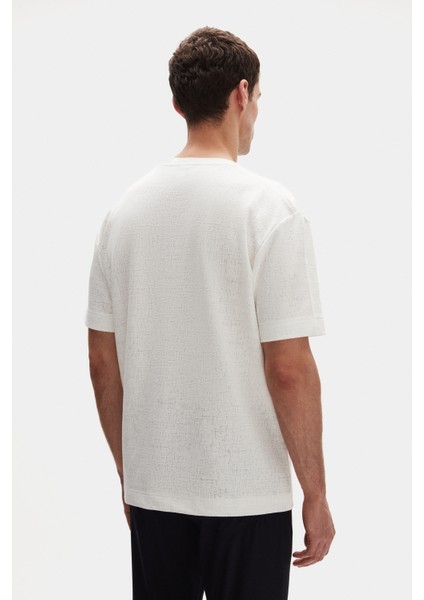 Relaxed Fit Ekru Jakar Desenli T-Shirt modelleri