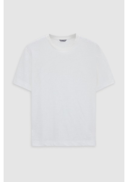 Relaxed Fit Ekru Jakar Desenli T-Shirt indirimleri