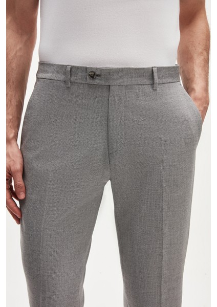 Gri Armürlü Kumaş Pantolon