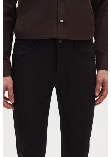 Siyah Armürlü Chino Pantolon