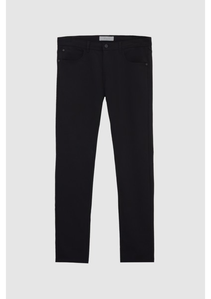 Siyah Armürlü Chino Pantolon