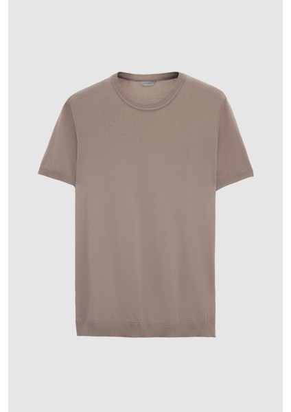 Slim Fit Vizon Rayon Örme T-Shirt indirimleri