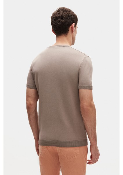 Slim Fit Vizon Rayon Örme T-Shirt