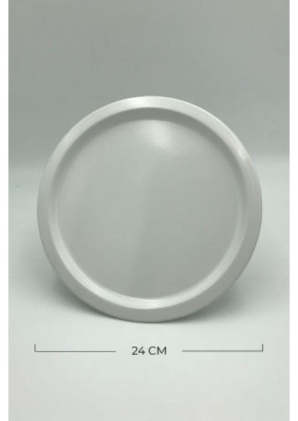 6'lı Metal Yuvarlak Çay, Kahve, Pasta Servis Tepsisi Dekoratif Sunum Tepsisi Beyaz 24 cm fırsatları