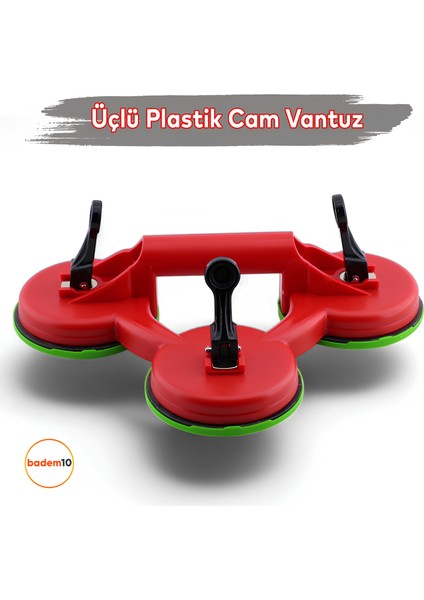 Üçlü Plastik Vantus Cam Vantuzu Vakumlu Fayans Ahşap Tutucu Taşıma Araba Kaporta Göcük Çektirme 3'lü