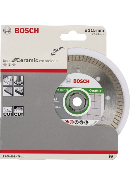 Best Serisi Seramik Için Extra Temiz Kesim Turbo Segman Elmas Kesme Diski 115 mm